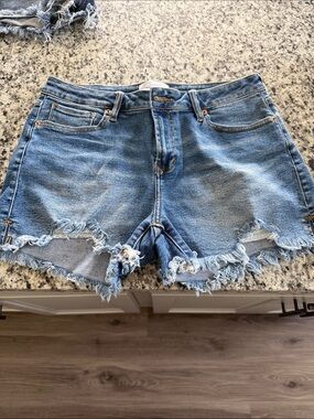 Dear John Light Blue Distressed Denim Cutoff Shorts